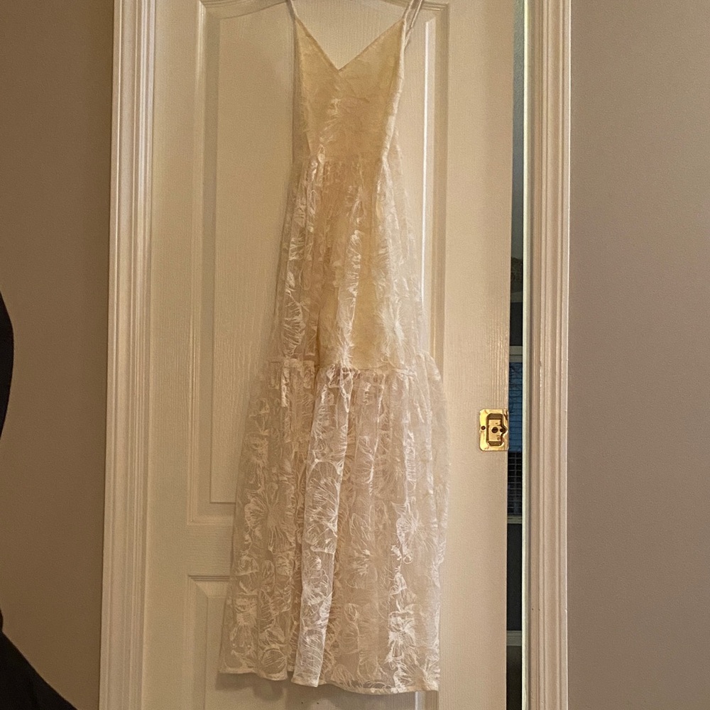 Maje Cream Lace Dress